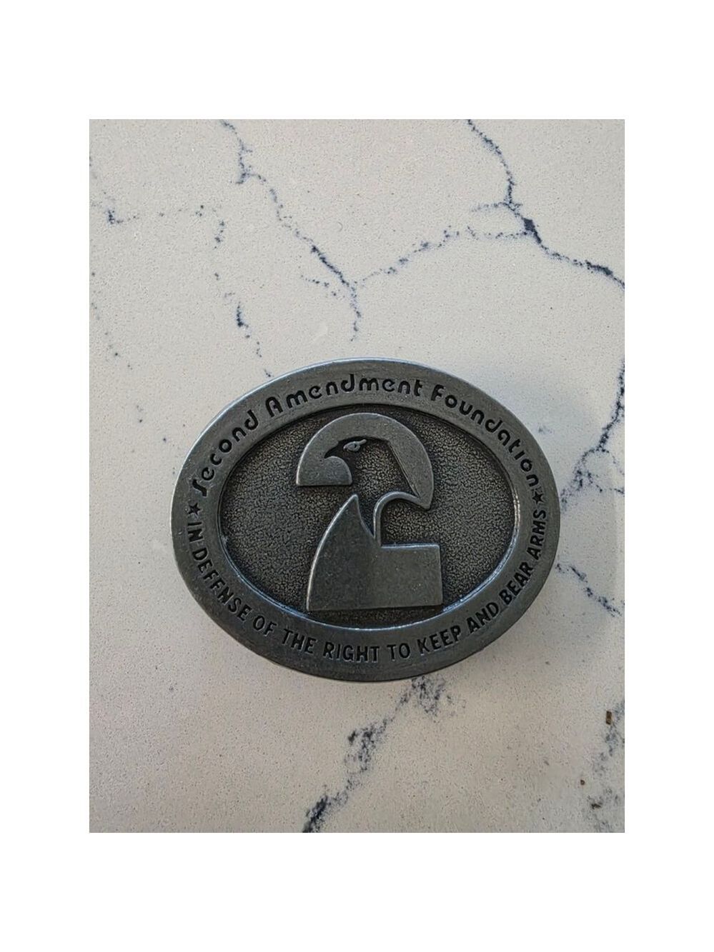 Men's Unbranded Silver Second Amendment Foundation Belt Buckle One Size